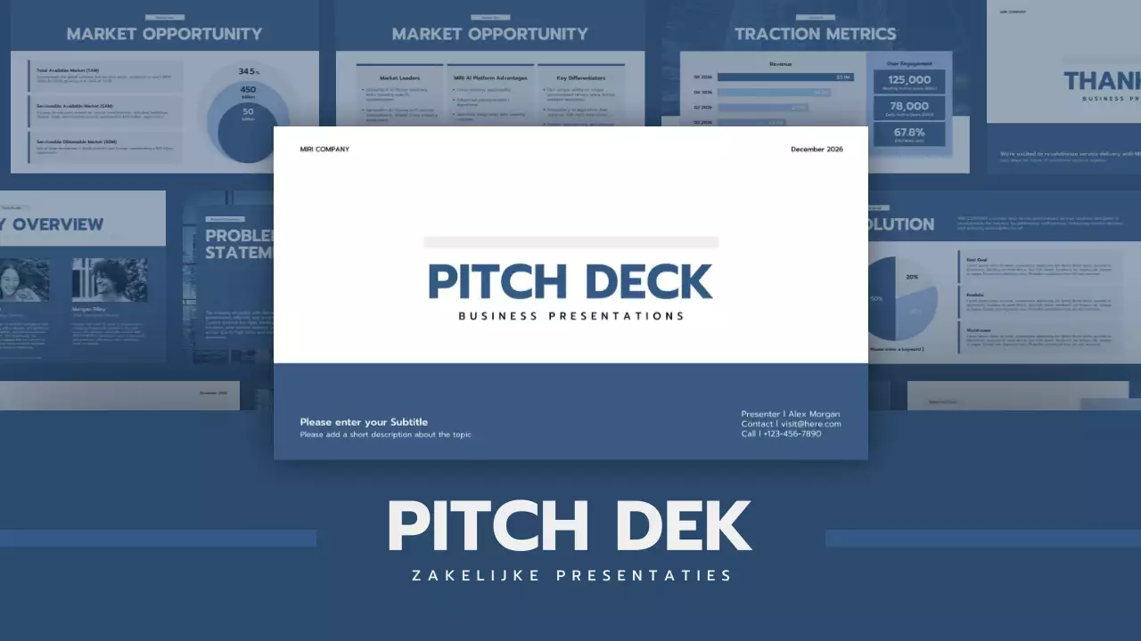 blauwe professionele business pitch