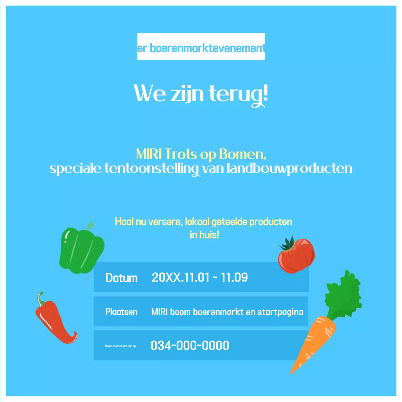 Een keurig geel en lichtblauw productdisplay promoten