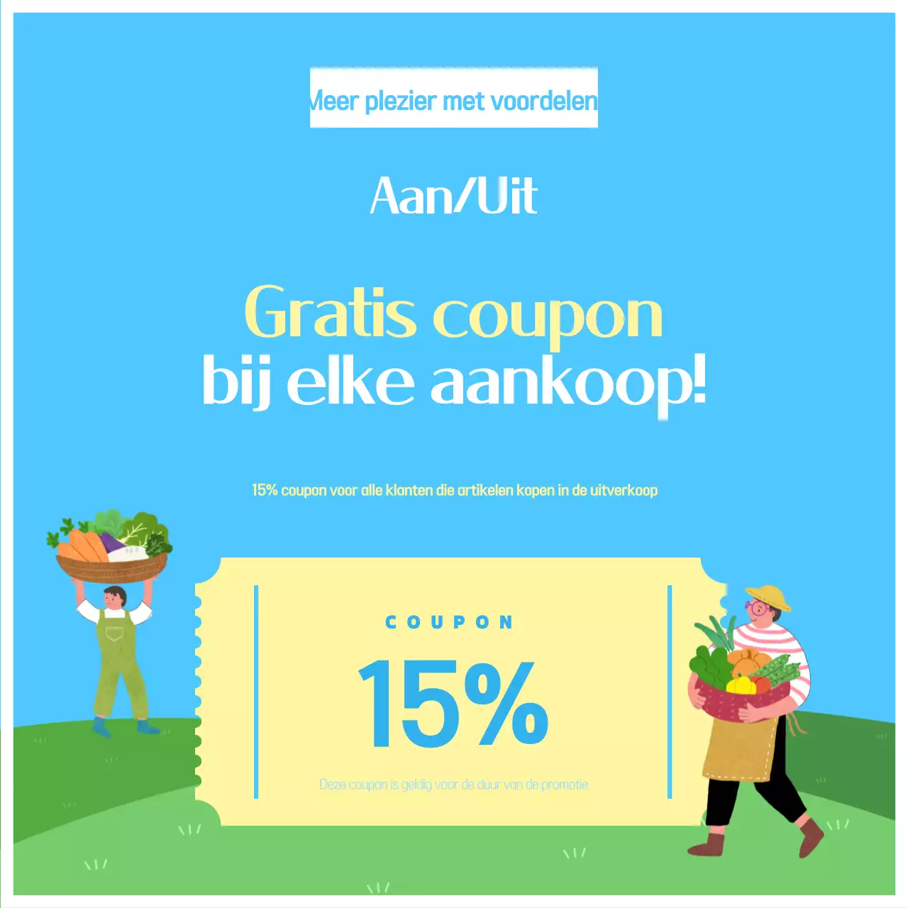 Een keurig geel en lichtblauw productdisplay promoten