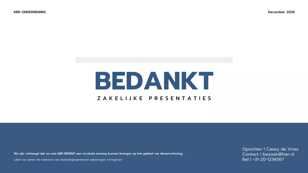 blauwe professionele business pitch