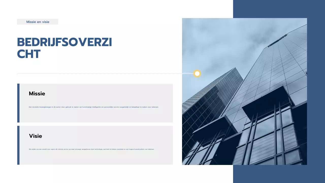 blauwe professionele business pitch