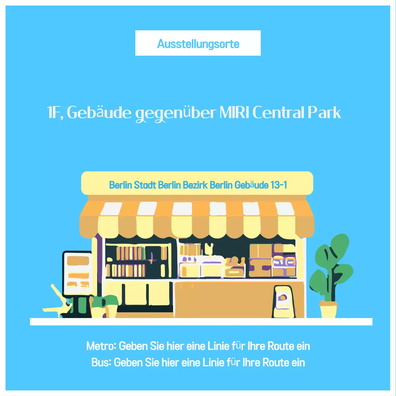 Förderung einer übersichtlichen gelben und hellblauen Produktanzeige