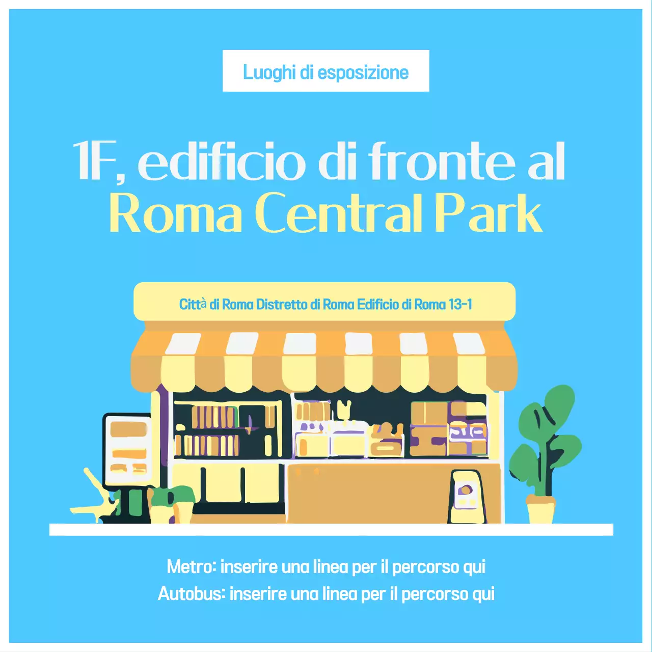 Promuovere un'esposizione ordinata di prodotti gialli e blu chiaro