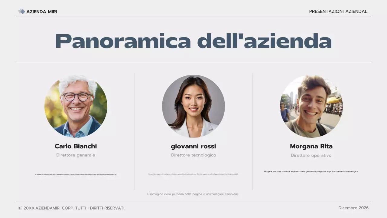 presentazione aziendale grigia e moderna