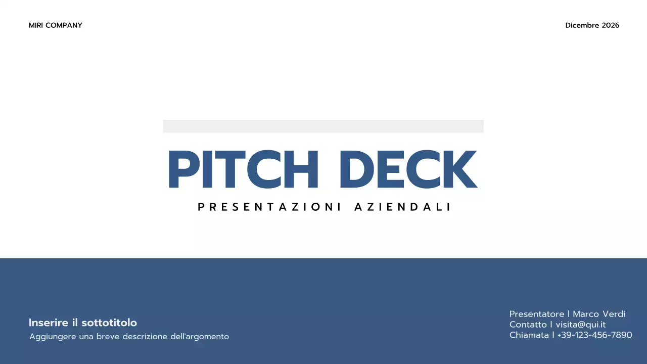 pitch aziendale professionale blu