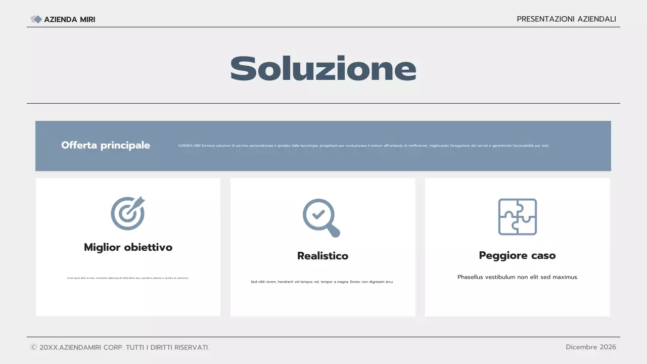 presentazione aziendale grigia e moderna