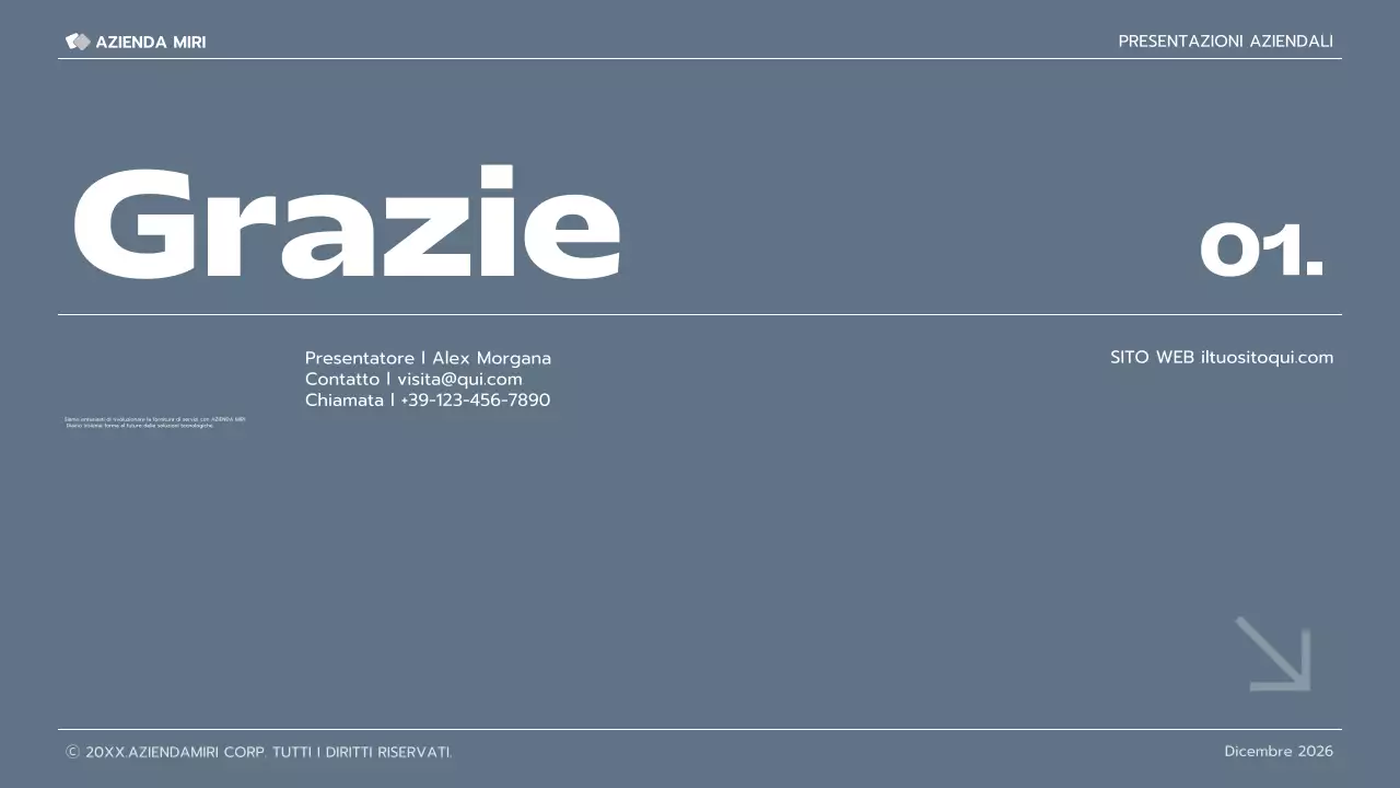 presentazione aziendale grigia e moderna