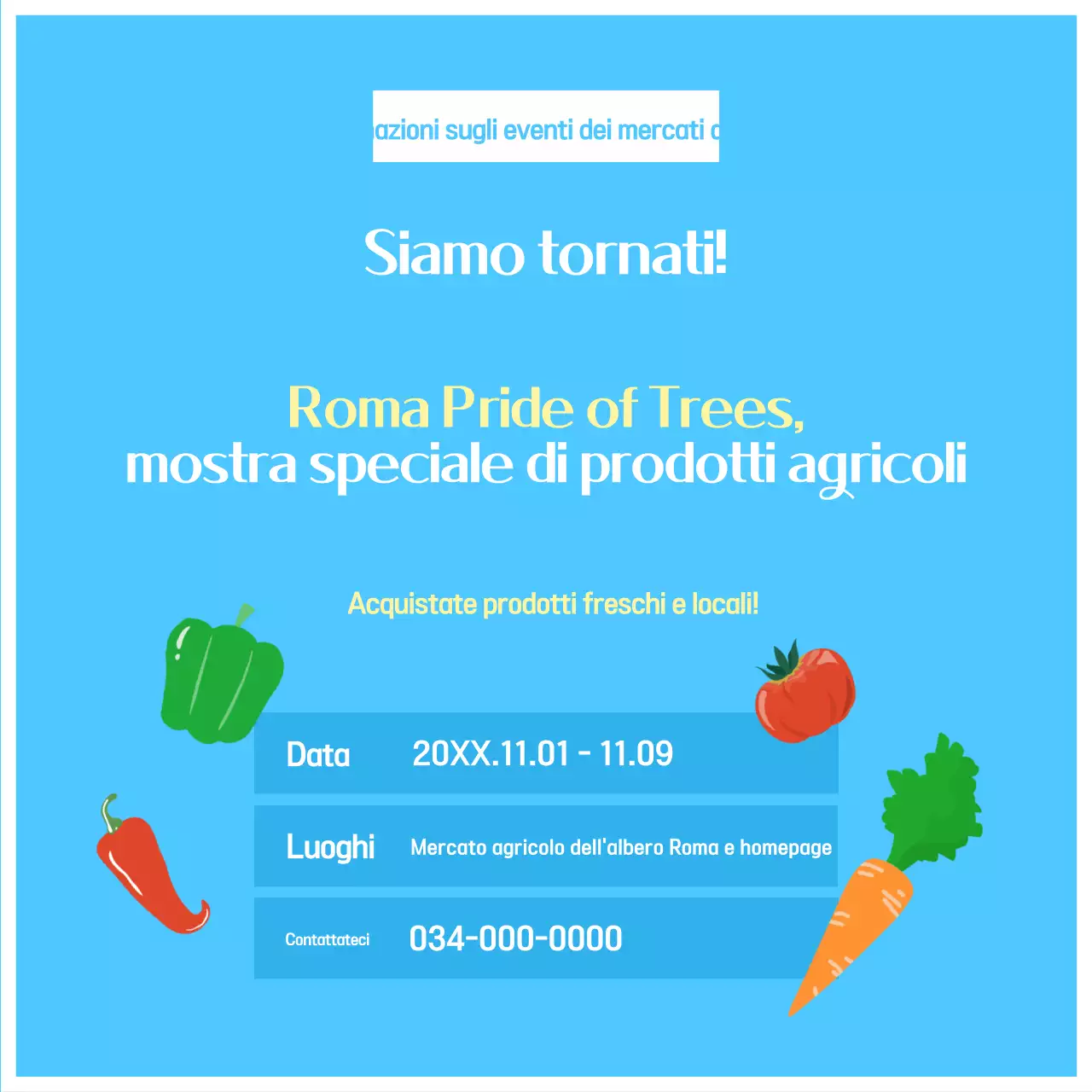 Promuovere un'esposizione ordinata di prodotti gialli e blu chiaro