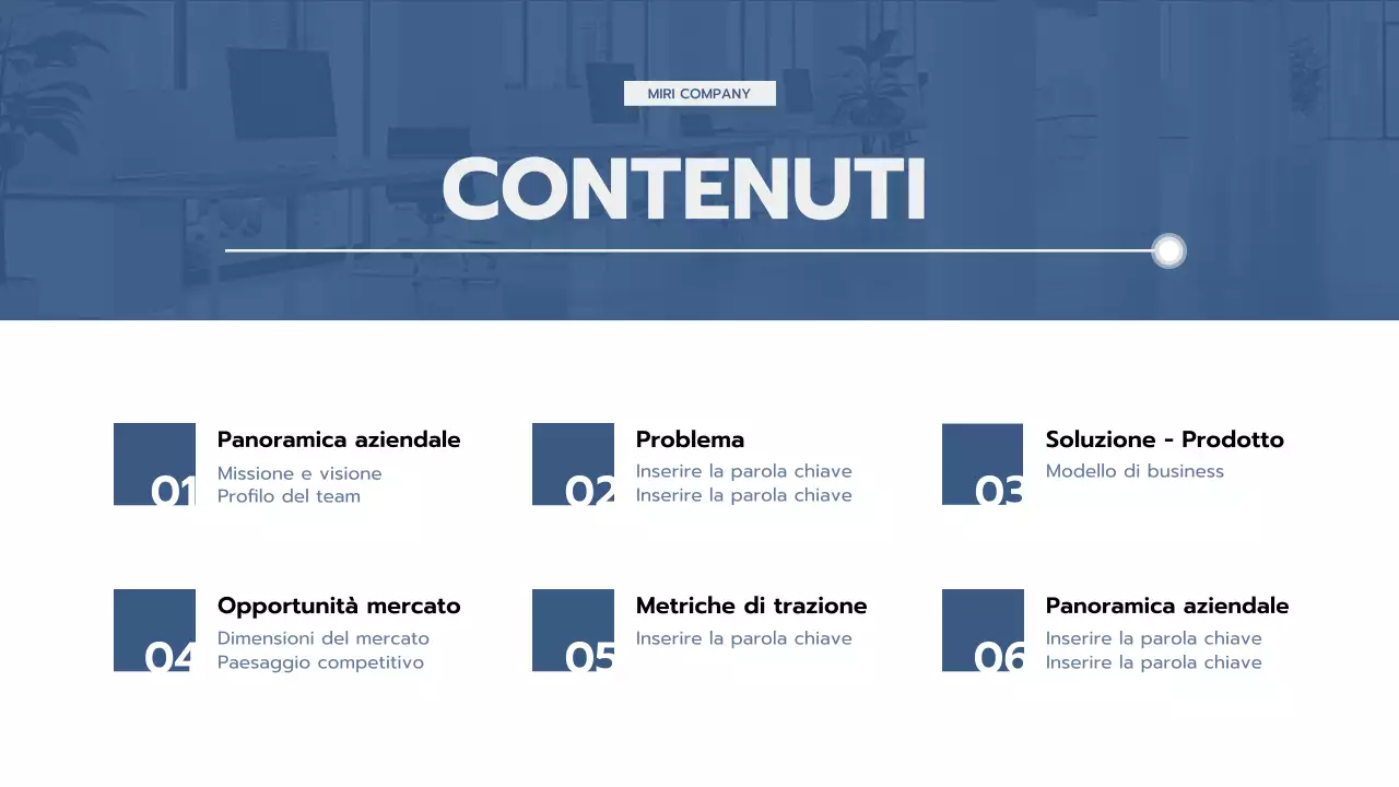 pitch aziendale professionale blu