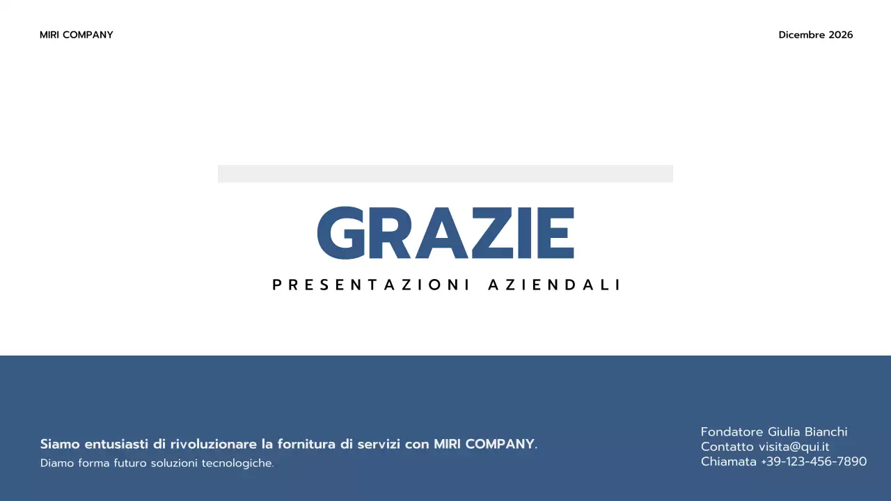 pitch aziendale professionale blu