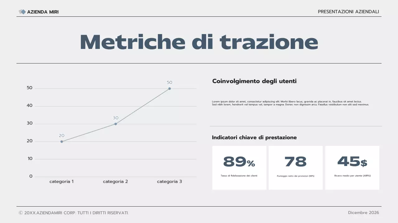 presentazione aziendale grigia e moderna