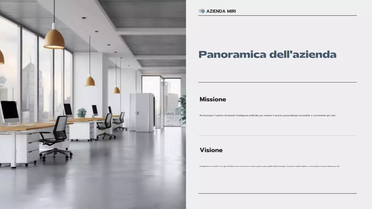 presentazione aziendale grigia e moderna