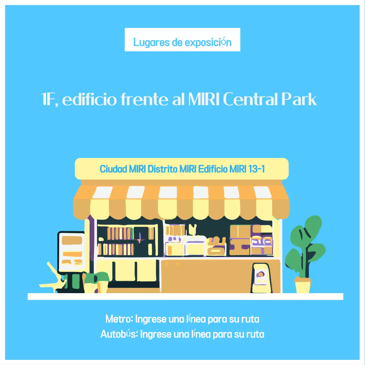 Promover una exposición de productos ordenada en amarillo y azul claro