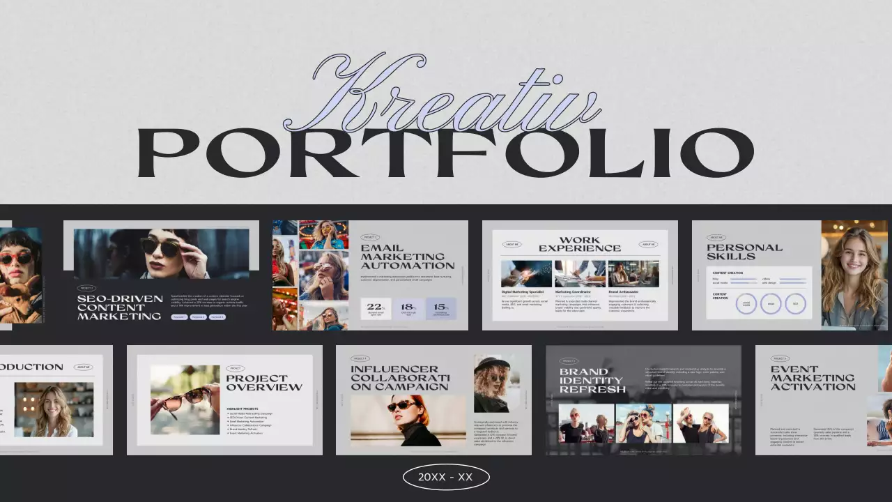 graues modernes Portfolio Lebenslauf