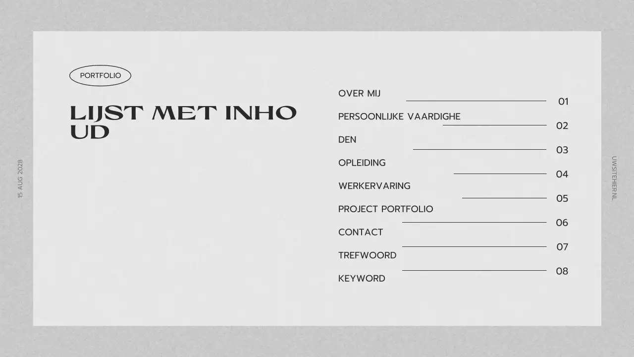 grijs modern portfolio cv