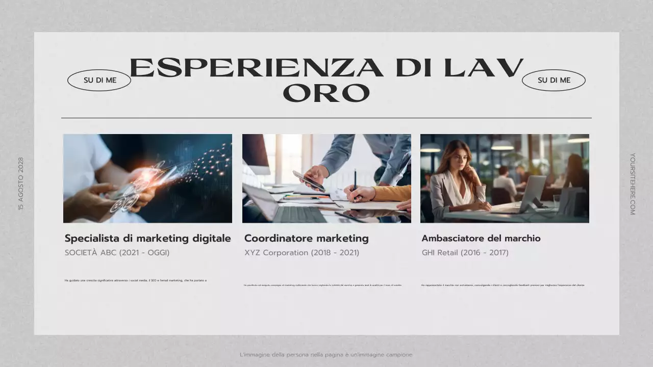 curriculum portfolio moderno grigio