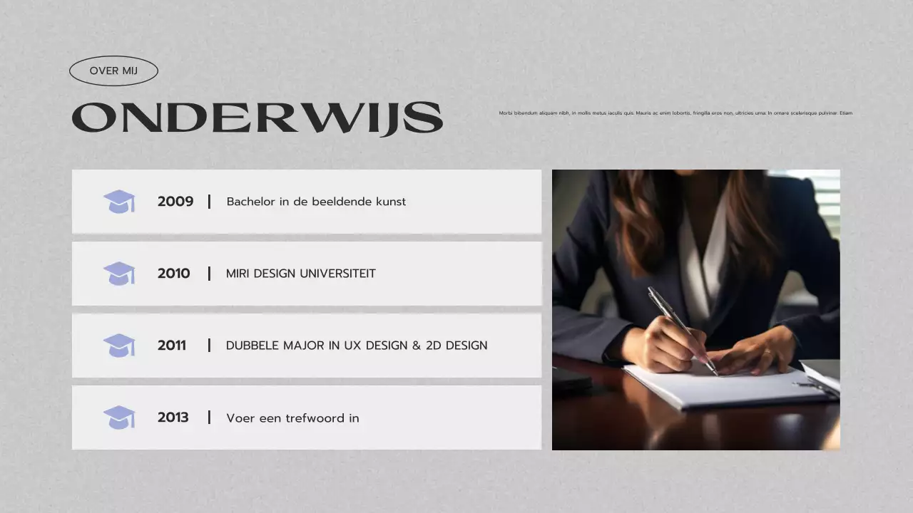 grijs modern portfolio cv