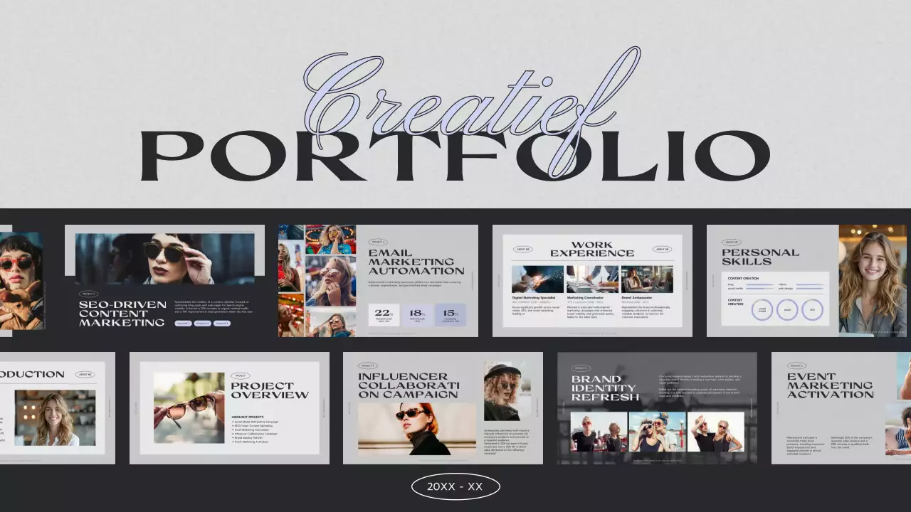 grijs modern portfolio cv