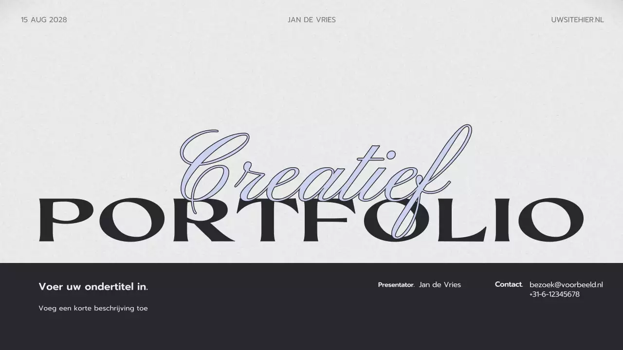 grijs modern portfolio cv