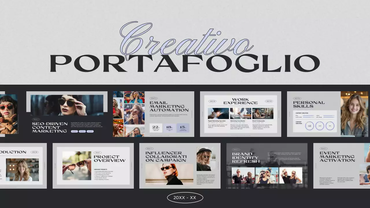 curriculum portfolio moderno grigio