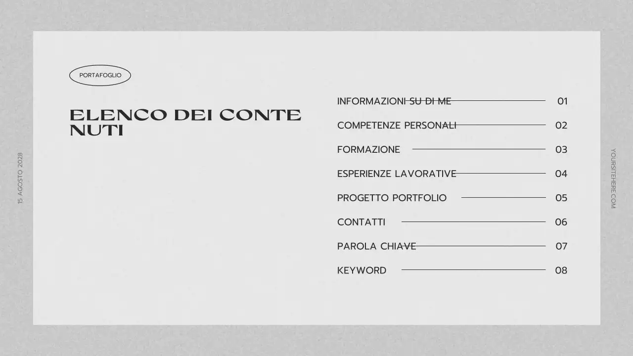curriculum portfolio moderno grigio