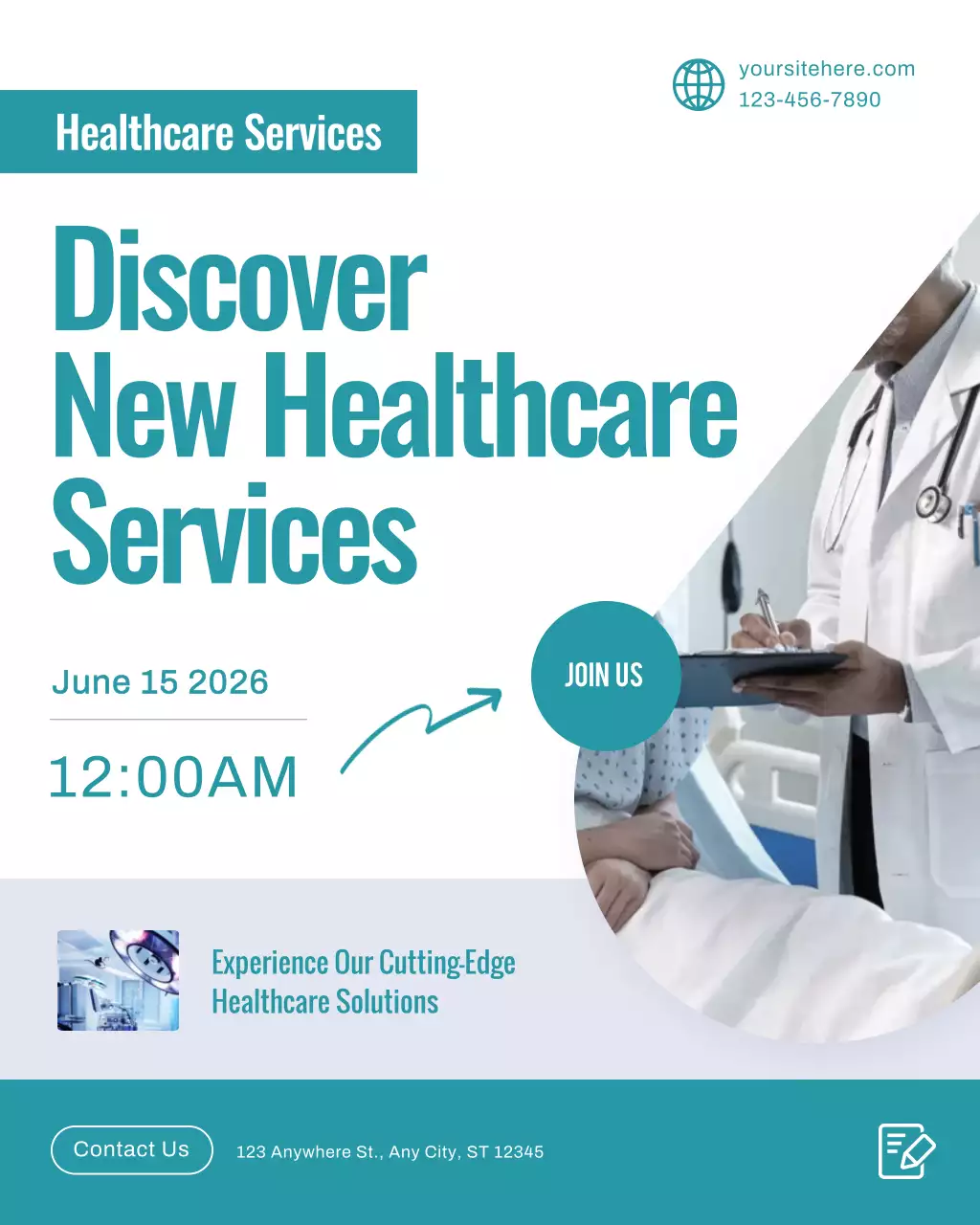 Teal Modern Healthcare Announcement Instagram Post