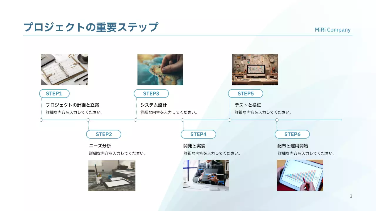 青 シンプル 業務手順書 マニュアル プレゼンテーション