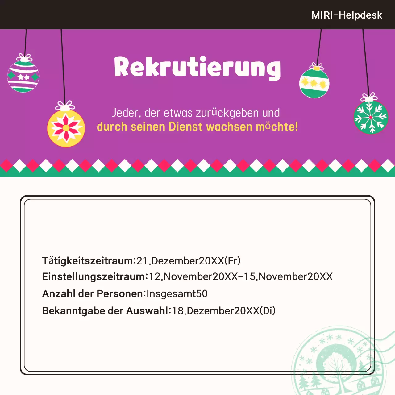 Halten Sie Ausschau nach unseren Freiwilligenangeboten zum Jahresende