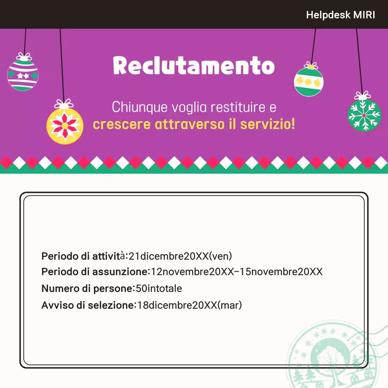 Tenete d'occhio le nostre opportunità di volontariato per la fine dell'anno