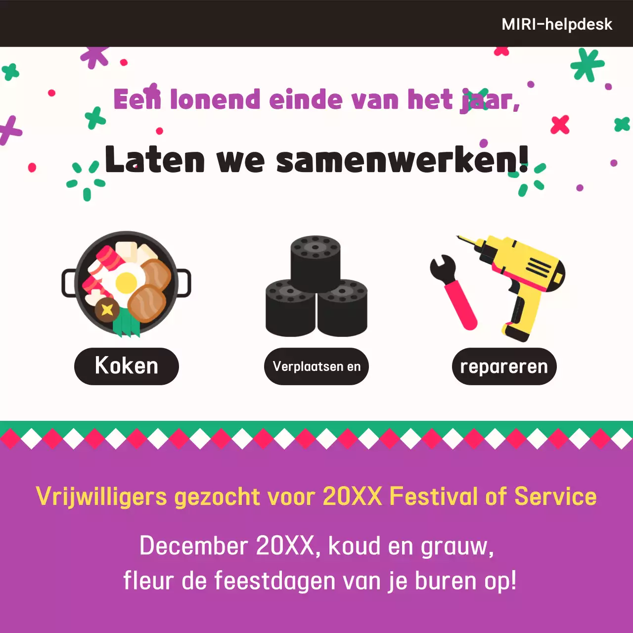 Kijk uit naar onze mogelijkheden voor vrijwilligers aan het einde van het jaar