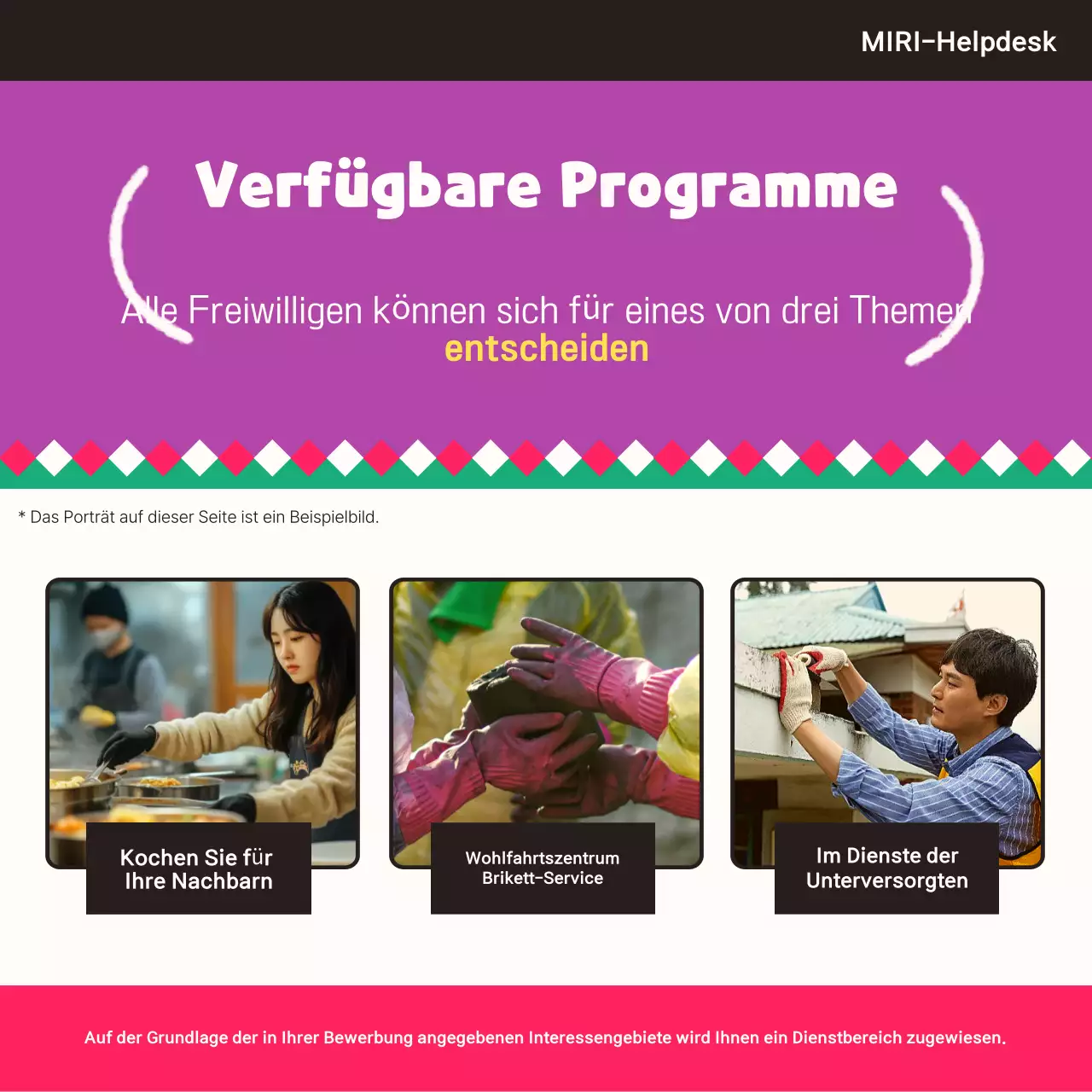 Halten Sie Ausschau nach unseren Freiwilligenangeboten zum Jahresende