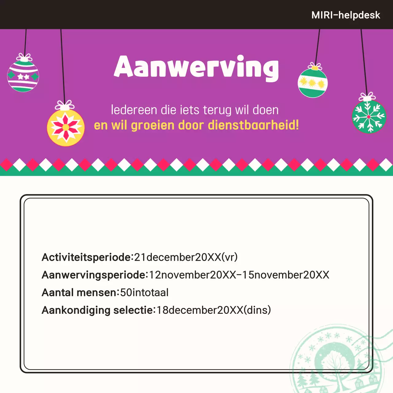 Kijk uit naar onze mogelijkheden voor vrijwilligers aan het einde van het jaar