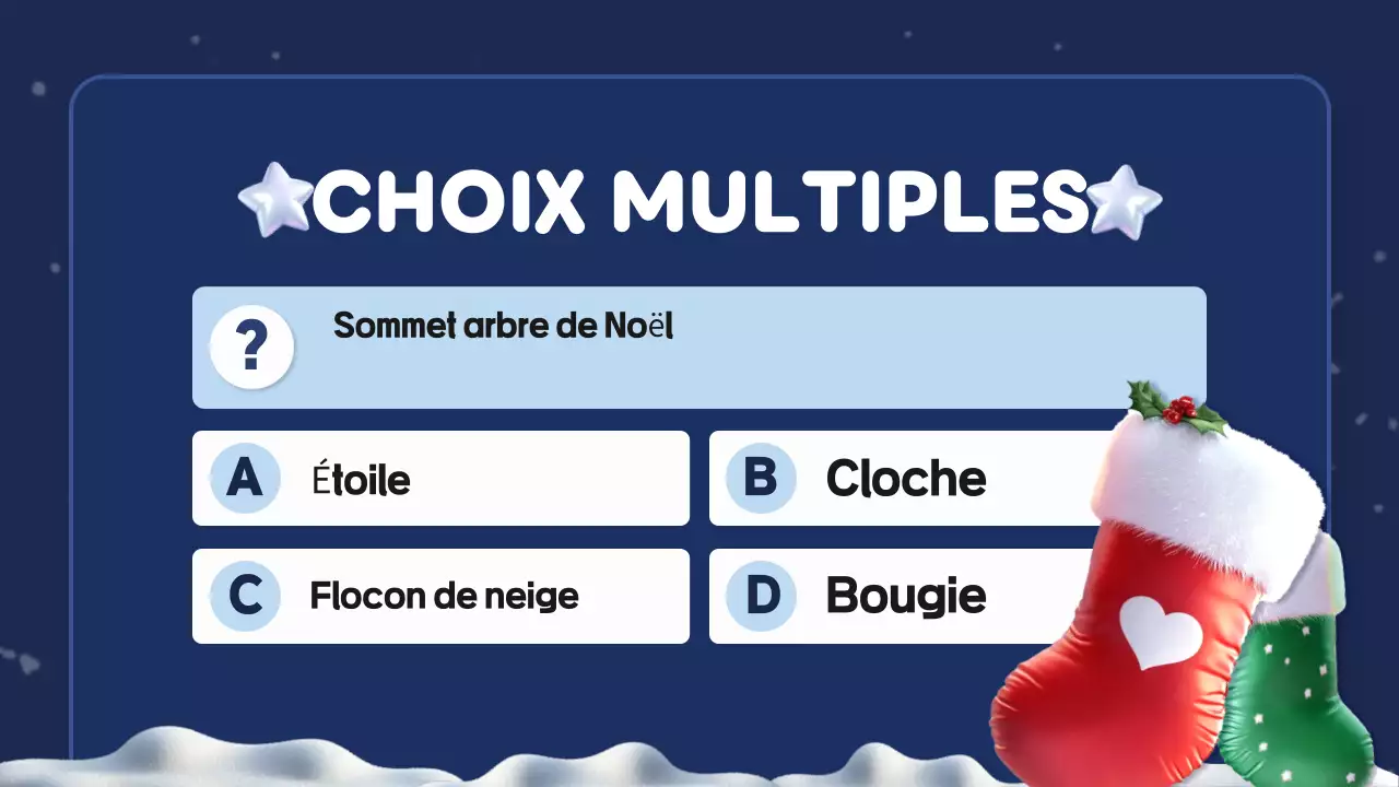 présentation du quiz de noël bleu