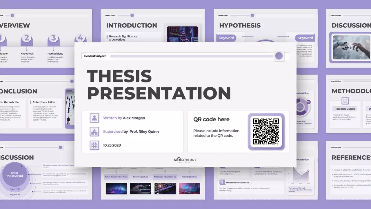 présentation de thèse moderne en violet