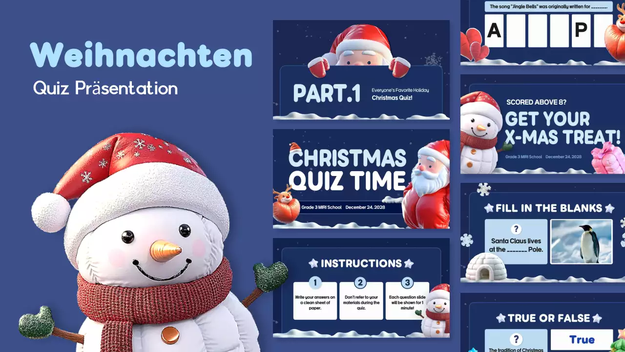 blaues weihnachtsquiz präsentation