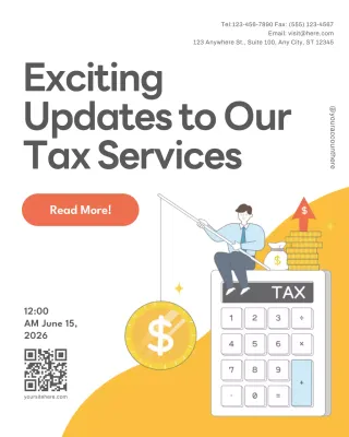 Orange Modern Tax Announcement Instagram Post