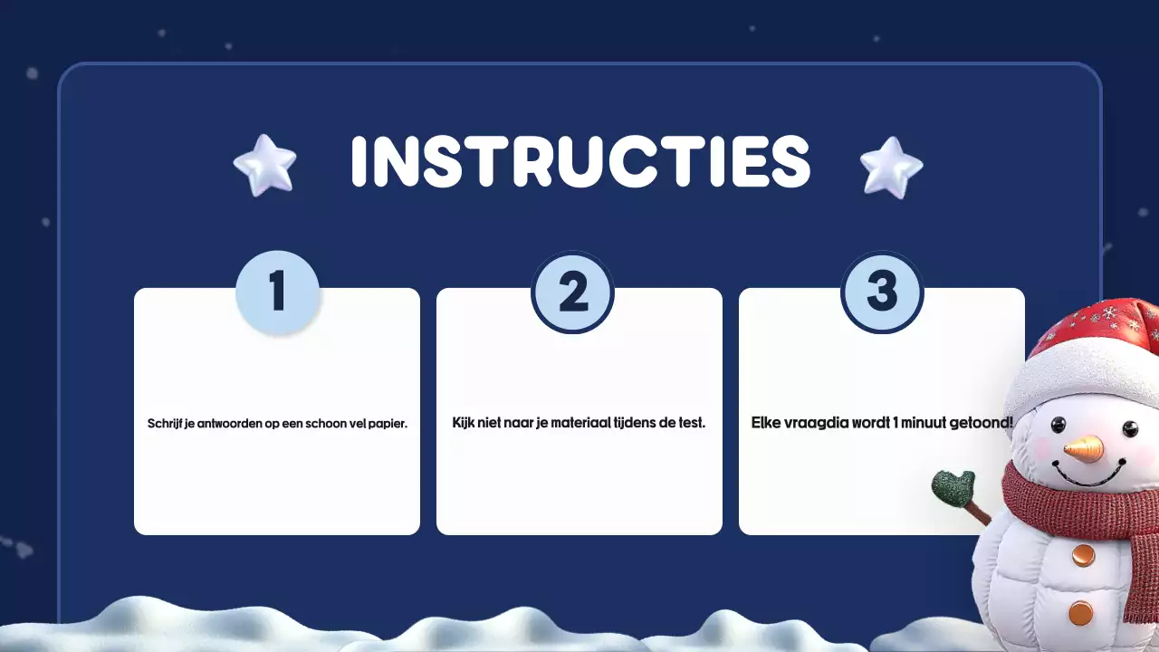 presentatie blauwe kerst quiz