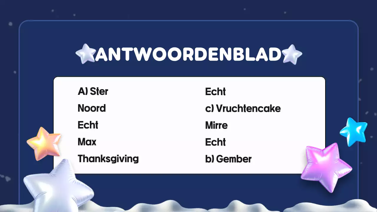 presentatie blauwe kerst quiz