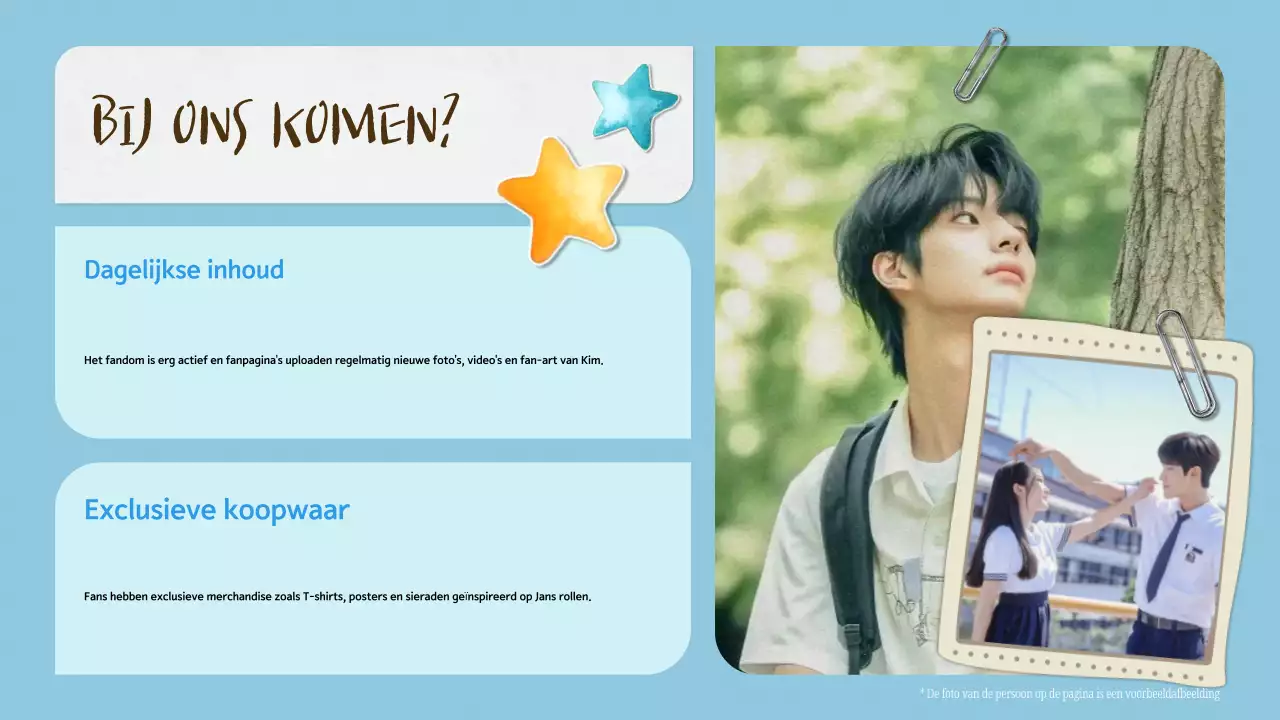 blauw esthetisch k-drama fandom pitch deck