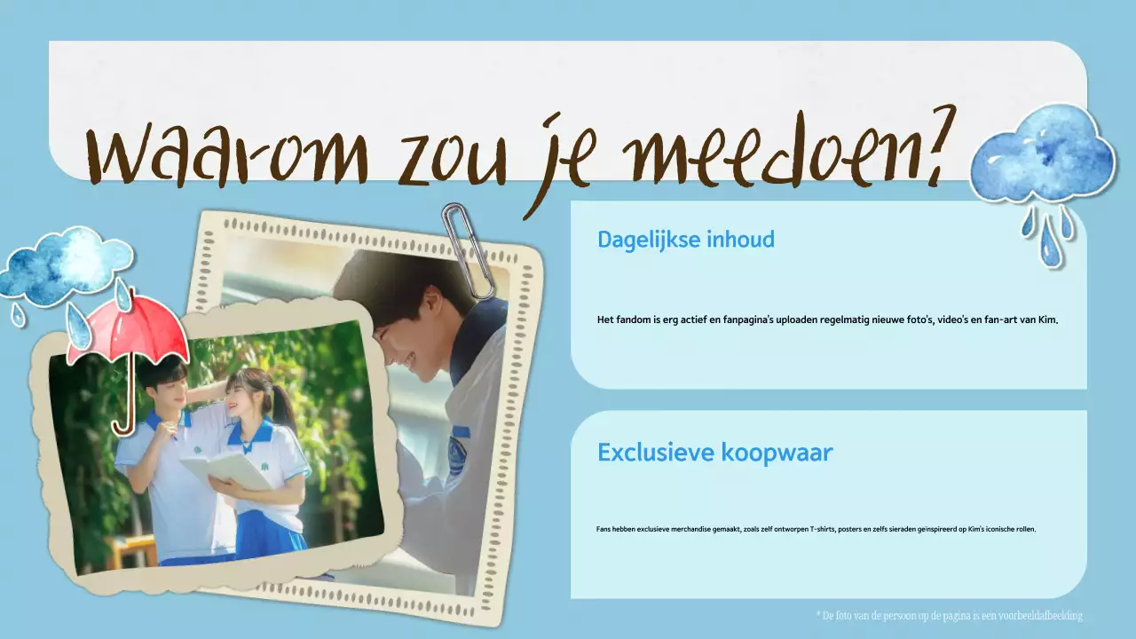 blauw esthetisch k-drama fandom pitch deck