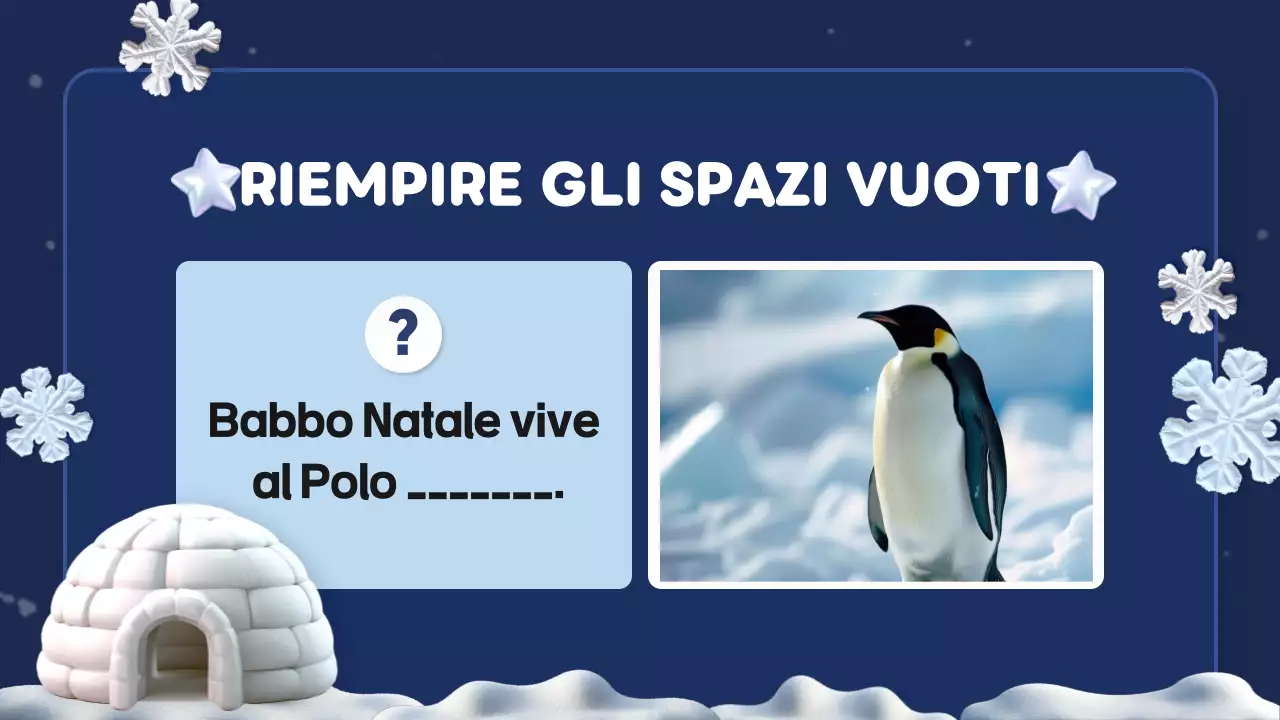 presentazione del quiz natalizio blu