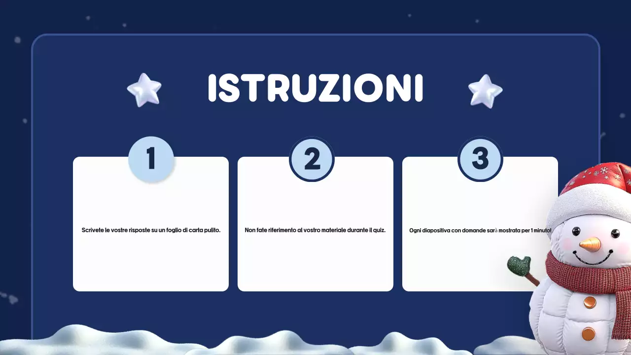 presentazione del quiz natalizio blu