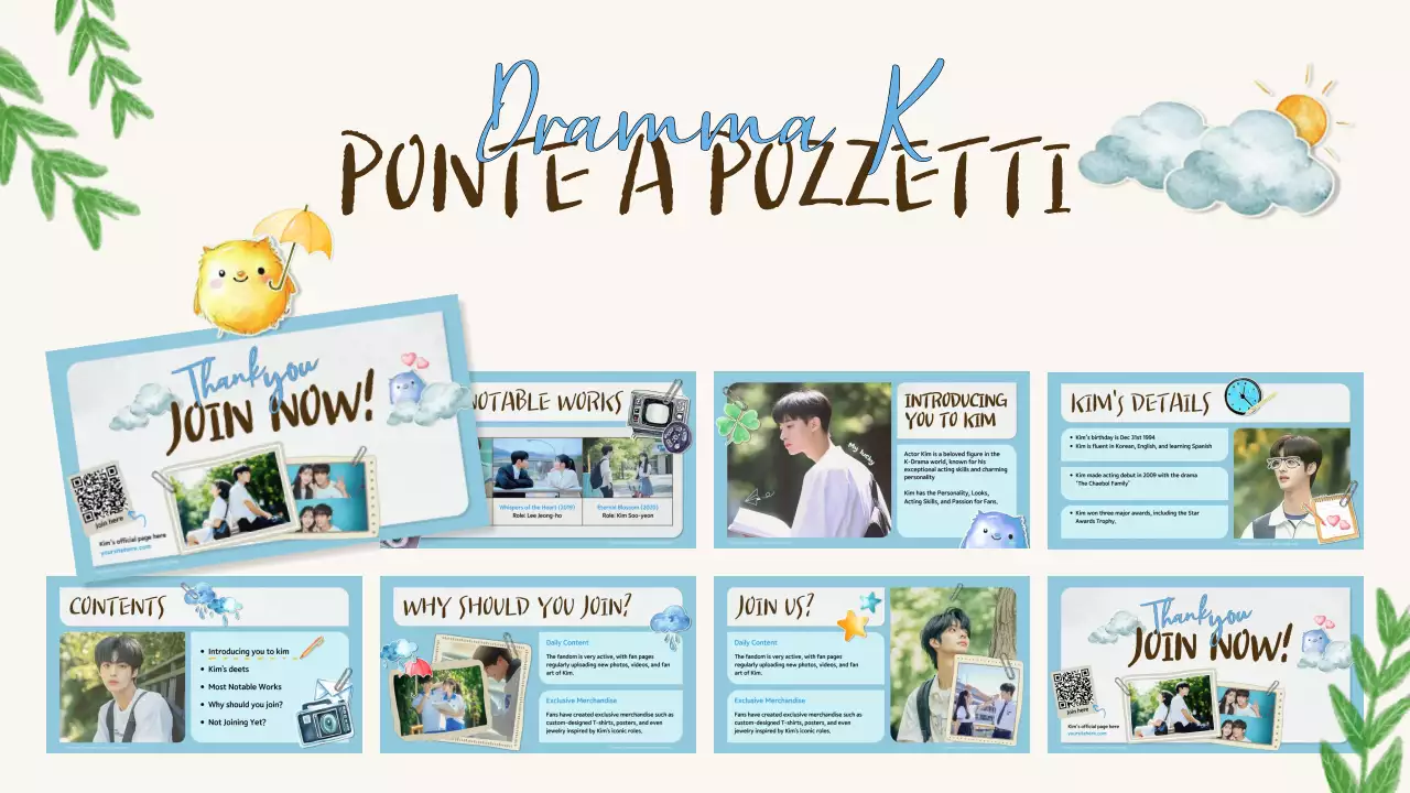 fandom estetico blu del k-drama pitch deck