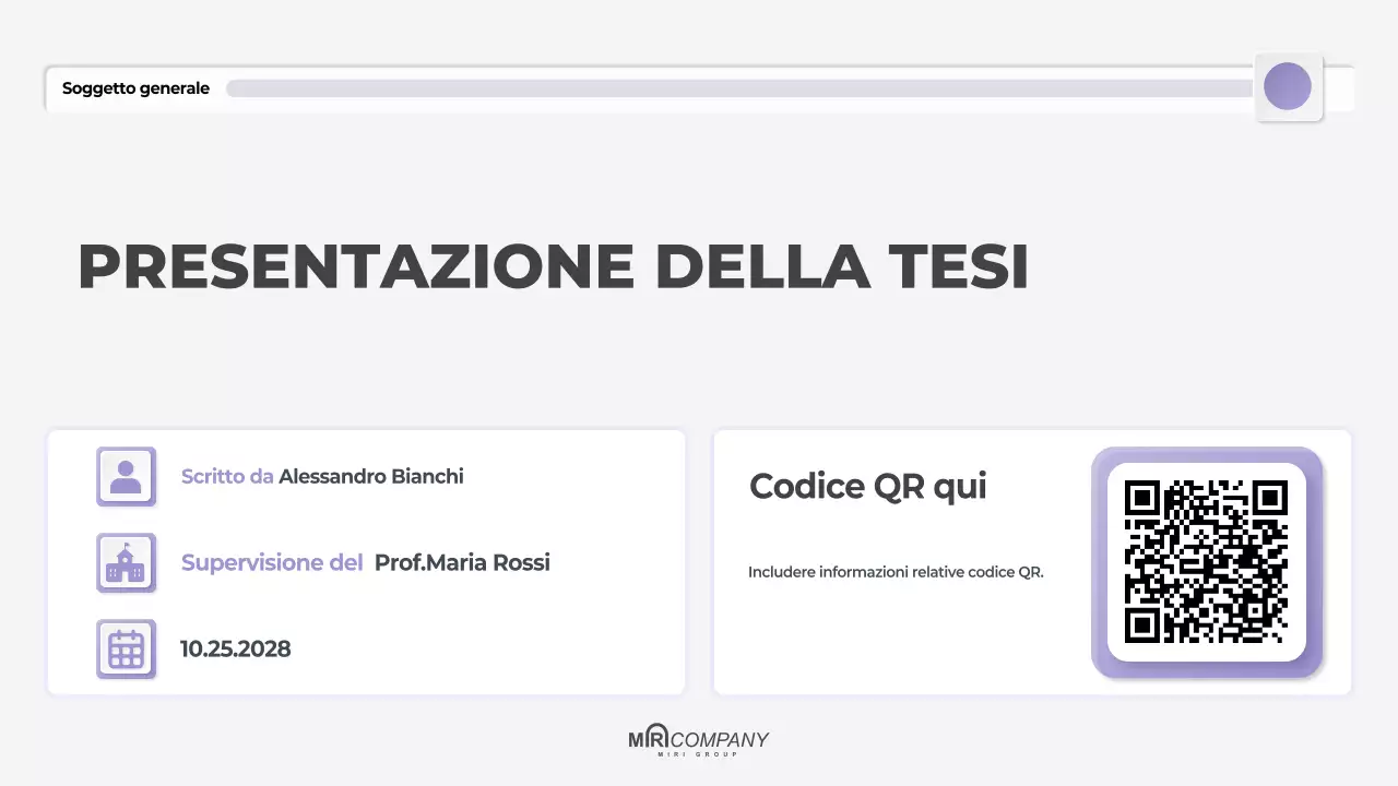 presentazione di tesi moderna in viola