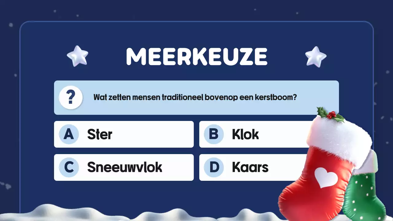 presentatie blauwe kerst quiz