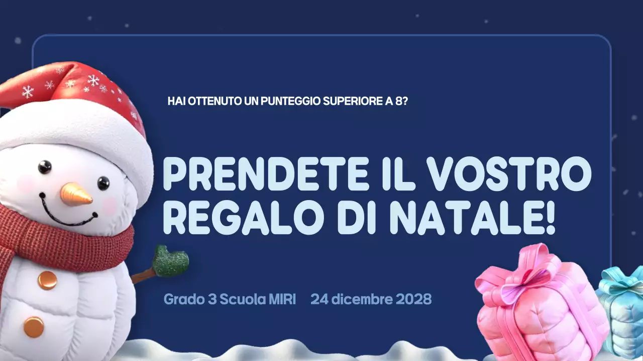 presentazione del quiz natalizio blu