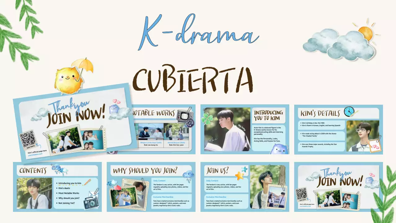 blue aesthetic k-drama fandom pitch deck