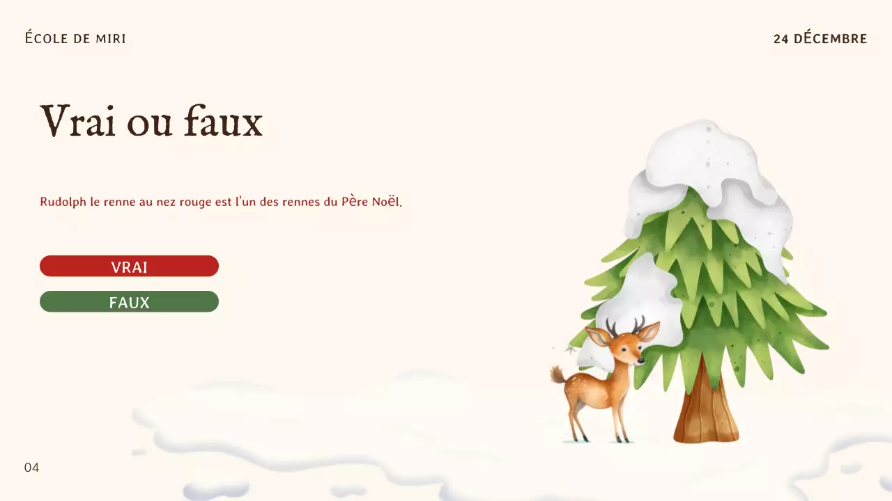 invitation traditionnelle de Noël beige