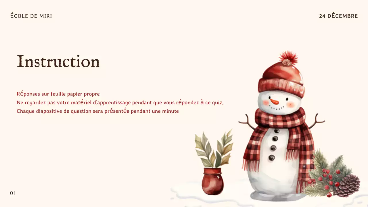 invitation traditionnelle de Noël beige