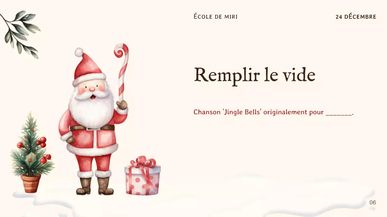 invitation traditionnelle de Noël beige